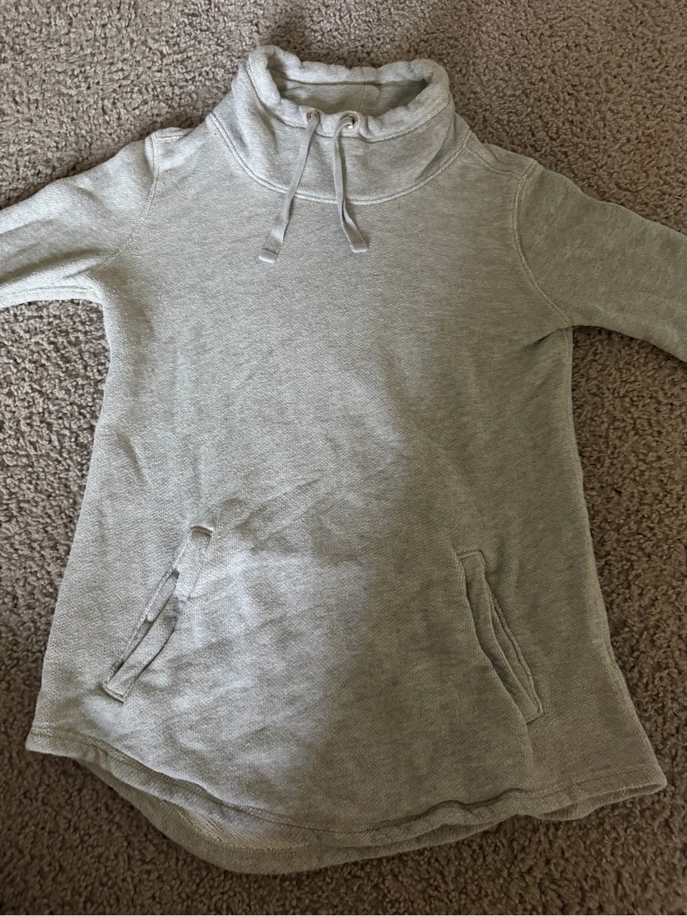J. Crew Women’s Light Gray Mock Neck Pullover Hoodie